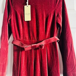 Turkish brand  Elegant light brown Velvet Dress